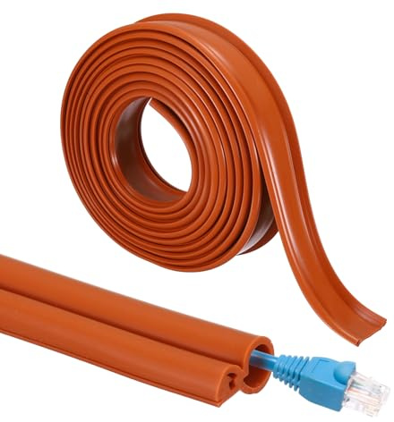 sourcing map 10ft Cable Management Sleeve, 1/4 Inch ID Flexible Cord Wires Hider Cover Insulation Snap-fit Protector for Substation, High-voltage Electrical Networks, Red