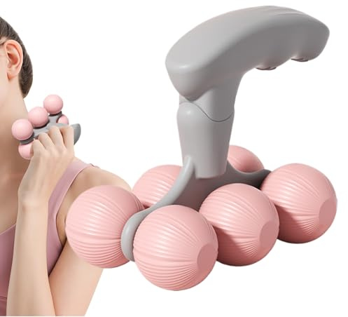 Masseur portatif – Outil de rouleau de cou de 11 x 23,8 cm | Design léger en polypropylène avec tête sphérique roulante – Appareil de relaxation à domicile | Idéal pour soulager le cou, les épaules et