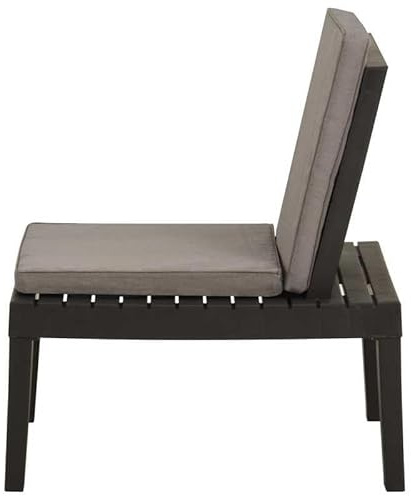 Eleganz Gartenstuhl Grau Kunststoff – Bequemer Lounge-Stuhl für Terrasse und Garten, wetterfest & pflegeleicht – Ideal für Relaxen im Freien