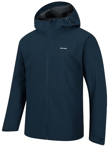 GEO-NANO Men's Waterproof Jackets 2.5 Layer Outdoor Lightweight Rain Jacket | 10.000 mm H₂O, Waterproof Zip, Windbreaker Jacket, Breathable Raincoat, Fully Sealed Seams, 4 Pockets, Hiking, Rock Climbing