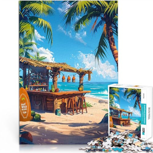 2000-teilige Puzzles für Teenager Anspruchsvolles Spiel und Familienspaß Tropical Surf Beach Bar Angebot als Geschenk für die ganze Familie70x100cm