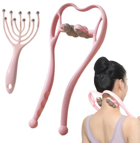 Rullo Per Il Collo Rilassante Da Spalle Con Impugnatura Ergonomica | Massaggiatore Da Spalle E Schiena Per Schiena Corpo Gambe Casa Ufficio Viaggi Auto Lavoro Donne Genitori Anziani