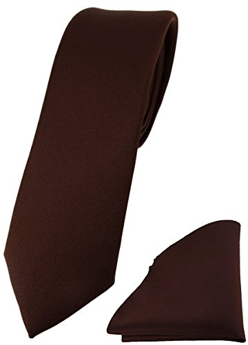 TigerTie Herren Krawatte – schmale 5,5 cm Krawatte Designer Einstecktuch im einfarbigem Design, ideal für Geschäftstermine, festliche Anlässe und die Freizeit