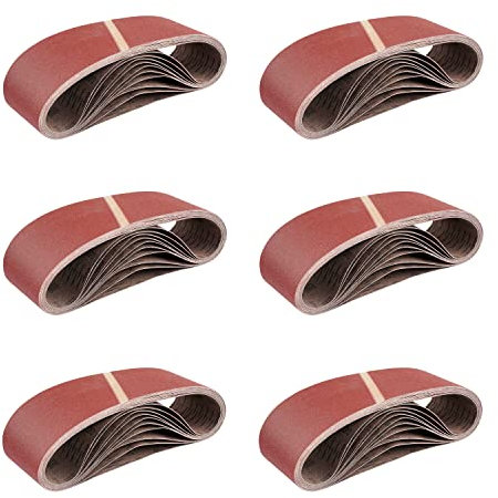 Gewebe-Schleifbänder │ 30 Stück │ 75 x 457 mm │ je 6 x Korn 40/60/80/120/180 │ für Bandschleifer │ Schleifpapier │ Schleifband-Set