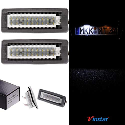 VINSTAR LED Kennzeichenbeleuchtung E-geprüft CAN-Bus 18 LEDs je Modul 6000 Kelvin kompatibel mit SMART Fortwo 451