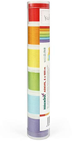 kullaloo Nähgarn-Set - farblich passend zu unseren Stoffen - Madeira Aerofil 6X 400m - Öko-Tex Standard 100 (Regenbogen)