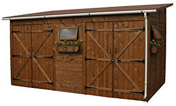 ESTRUCMADER - Abri de Jardin en Bois Turia Double Couleur Cerisier 404 x 251 cm