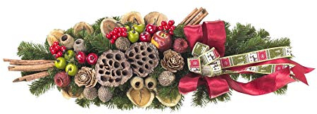 Small-Preis Tannengesteck Gesteck Adventsgesteck Kranz Weihnachtliche Deko - Bordeaux 60 cm Herbst - Winter - Willkommensgruß PG9