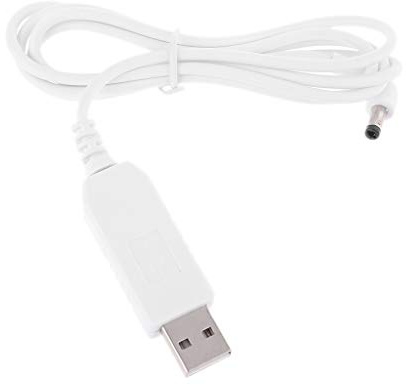 Chenpaif USB 5V a DC 12V Cable adaptador, USB universal de 90 grados USB 5V a 12V 4.0x1.7mm Cable de fuente de alimentación para Tmall Smart Bluetooth Speaker Echo Dot 3rd Router Tira de LED 1m Blanco