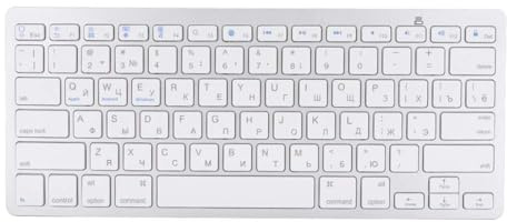 Dpofirs Russische Tastatur, ultradünne drahtlose Bluetooth Tastatur, multifunktionale 78 Tasten Designtastatur für Computer Desktop PC Laptop Silberweiß(Qwert Layout)
