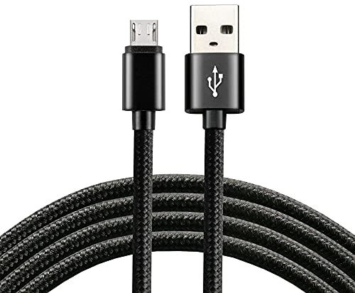 everActive Micro USB-kabel, nylonkabel, snabbladdning med upp till 2,4 A, 200 cm lång, svart, modell: CBB-2MB