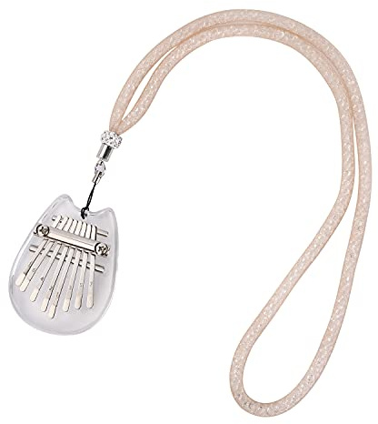 Alnicov Portable Acrylic Finger Piano，8 Keys Kalimba Thumb Piano, with lanyard Suitable for Beginners