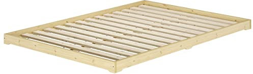 Erst-Holz®Futonbett bodenbett extra niedriges Studentenbett 140x200 Fichte Tanne geölt V-60.47-14Rollrost inkl.