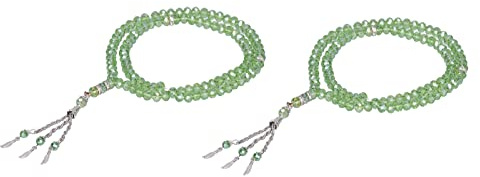 Gebetskette Halskette, 2 Stück, 99 Perlen Armbänder, Handgelenk Wrap mit Quaste, Tasbih
