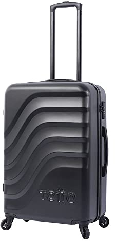 Totto - Viaja con Estilo y Comodidad con la Maleta BAZY Mediana de 360 Grados - para Adultos Unisex - Color Negro
