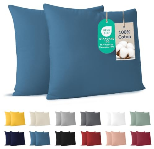 Dreamzie - Federa Cuscino 50x50 cm - Set da 2-100% Cotone - Blu