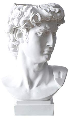 Starnearby Statua David Vaso in Resina - Testa Greca Portapenne Scultura Decorativa - Porta Pennelli Trucco Artigianato Portaoggetti Decorazione