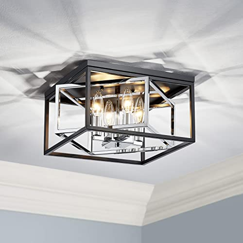 Saint Mossi Kronleuchter Modern, Modern Deckenleuchte, Deckenlampe Wohnzimmer Wohnzimmerlampe mit 4 E14 Lampenfassungen Glasschirm