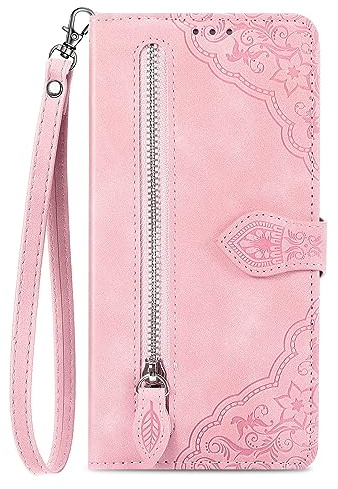 NEXCURIO Handyhülle für Xiaomi 13T / 13T Pro Hülle Klappbar mit Kartenfäch Ständer Klapphülle Schutzhülle Leder Wallet Flip Case Cover Tasche Handytasche Stoßfeste - Rosa