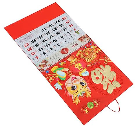 NAMOARLY Hängekalender Traditioneller Chinesischer Kalender Monatskalender Wandkalender Chinesischer Neujahrskalender Mit Klarem Druck Leicht Aufzuhängen