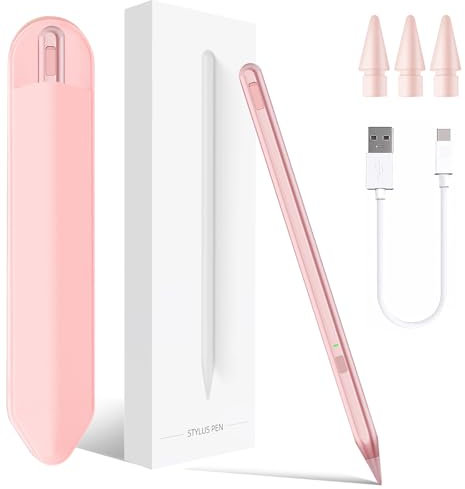 Stylet pour iPad 11e A16 2025 9e et 10e Gén, Stylet Milikilo iPad avec Porte-Crayon, Rejet de Paume, Sensibilité D'inclinaison, Stylo pour iPad 6/7/8/9/10, iPad Pro 11 et 12,9, iPad Air 3/4/5