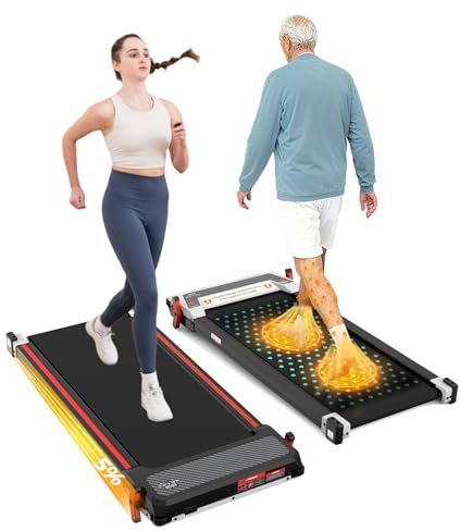 Laufband mit Steigungsfunktion, 2-in-1 Schreibtisch-Laufband, für Zuhause/Büro, Gehband mit Fernbedienung und LED-Display