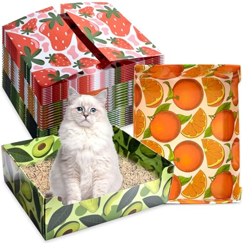 CONLI 30 PCS Disposable Litter Boxes for Cats, Foldable Waterproof Kitten Litter Box Low Entry, Portable Litter Box for Cats Small Pets Animals Travel Needs