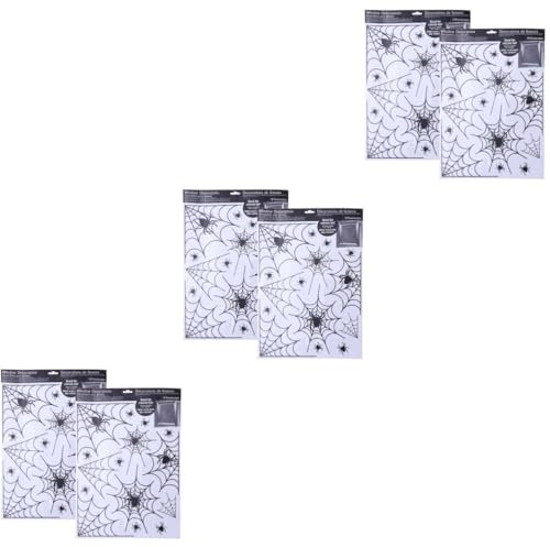 Uonlytech 3er-set Elegante Wandaufkleber Mit Spinnennetz Halloween-dekoration Für Den Innenbereich Selbstklebend Und Schwarz Für Party Und Karneval 2 Stück X 3