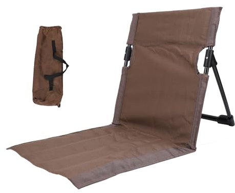 Masyrt Leichter, Bequemer Camping-Klappstuhl mit Rückenlehne für Outdoor, Angeln, Faulenzen Am Strand, Idealer Tragbarer, Fauler Bodenstuhl mit Rückenstütze (Braun)