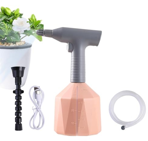 Botella rociadora de jardín, regadera automática de 1 litro, regadera eléctrica de mano, rociador automático de plantas con tubo de agua de 2.5 m, rociador de plantas, regadera, rociador de plantas