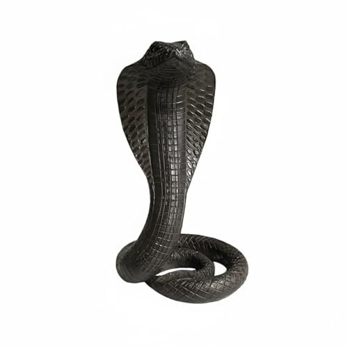 Milageto Statue de serpent du zodiaque chinois Figurine de serpent Objets de collection pour la maison Armoire Figurine animale Sculpture en résine pour, Noir