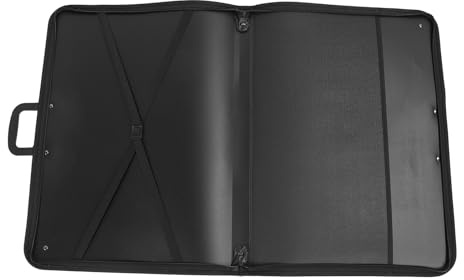 Zerodis Leichte Kunst-Portfolio-Tasche, PVC-Zeichenbretttasche, 45 X 62 cm, Schwarz, Praktischer Reißverschluss, Vielseitige Aufbewahrungslösung für Studenten, Lehrer, Ärzte, Designer,