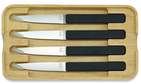 Tarrerias Bonjean - Coffret de 4 couteaux à steak Hector réglisse, lame lisse