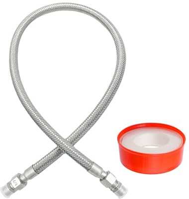 40 x 1/2 universal compressor jumper hose，Industrial Grade Compressor Jumper hose 450 PSI &750°F With Two 1/2 Male Adapters (Both Sides Fittings Rotate Freely)
