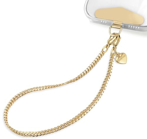 ROCONTRIP Phone Wrist Strap, Metal Mobile Phone Lanyard Wrist Chain for Women Girls, Phones Chain with Tether Tab Wrist Strap for Most Mobile Phones