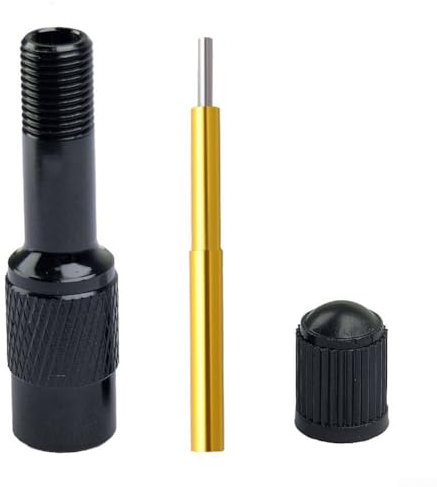 Fahrradgabelventil-Adapter, Fahrradventil-Verlängerungsadapter, Luftventilverlängerung, Konverterdüse für Innenschlauch (schwarz)
