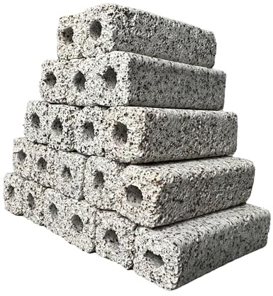 20 Pieces of Quartz Ceramic Bacteria House for Fish Tank and Pond to Feed Nitrifying Bacteria for Better Water Quality