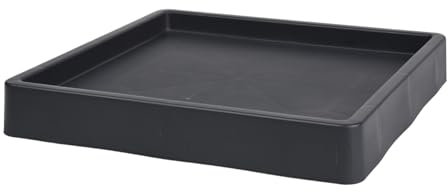 B2C Square Mobile Planter Saucer Flower Pot with Wheels Portable Plant Cart Base with wheels Home Garden Patio Trolley for Plants Lightweight Indoor/Outrdoor suitable (Large - Anthracite)