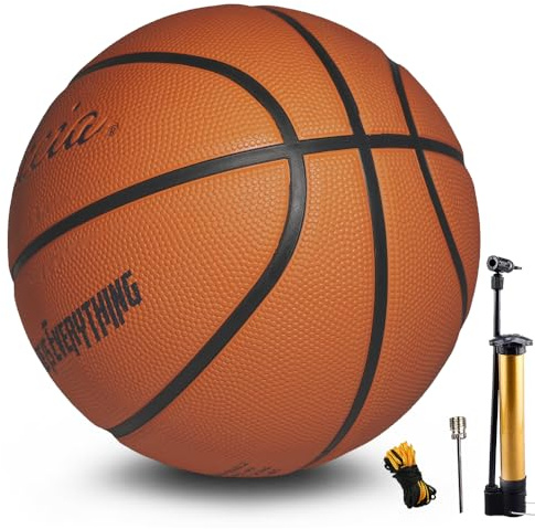 Fantecia Basketball, Gummi Basketball Größe 7 inkl. Pumpe für Jugendliche, Ideal für Indoor & Outdoor Spaß
