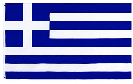 hxflag - Bandera de Grecia de 3 x 5 pies, banderas nacionales de poliéster con ojales de latón, 3 x 5 pies