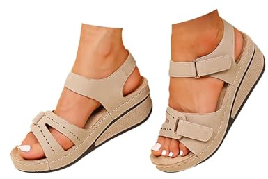 Genérico 2026 Sandalias Deportivas Ortopédicas para Mujer Plataforma Zapatos Verano Comodos Vestir Elegantes Moda Fiesta Sandalia de Cuña Transpirables Flexibles Playa Trekking Senderismo Caminar