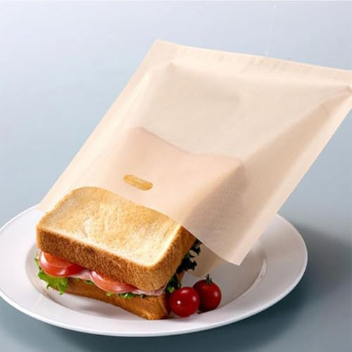 10 Count Sandwich Cooking Bags, Reusable Non and Heat Resistant Toaster Bags (16x16.5cm)
