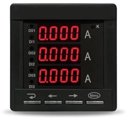 Amperímetro digital trifásico de CA con LED de cuatro polos, 5 A, 220 V, 380 V, 48 72 96, 1 unidad(RS485 communication)