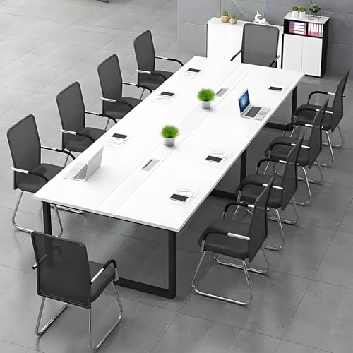 Tazyee Mesa de Conferencias Grande para Oficinas – Mesa de Reuniones para Muchas Personas, Diseño de Madera, Fácil Montaje, Espacio Amplio para Seminarios y Aulas (Sillas No Incluidas)