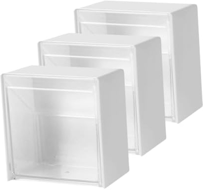 CIYODO 3 pièces Boîte Murale de Rangement pour Cotons Lèvres Organisateur Mural Blanc pour Salle de Bain Gain de Place et Accès Facile Aux Cotons Pads