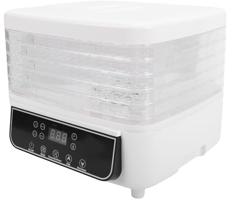 Tnfeeon Déshydrateur Alimentaire pour Aliments Viande Séchée Fruits Légumes Champignons et Mini-séchoir 160 W avec Minuterie Réglable Contrôle de la Température Fabrication (Prise UE 220V)