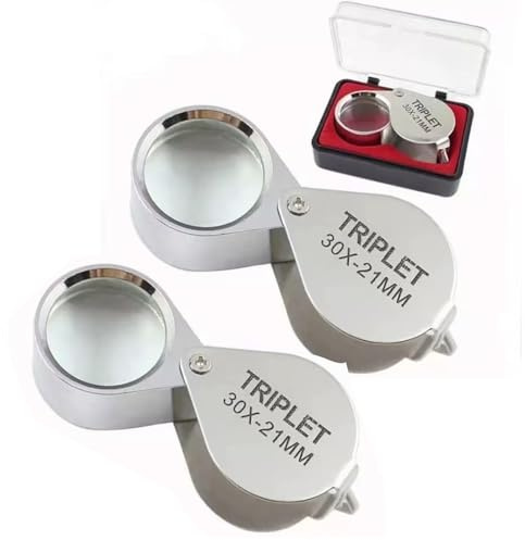 30 x Lente ingrandimento professionale, Lente ingrandimento tascabile, Monocolo orologiaio, pieghevole loupe tascabile, Lente Ingrandimento Gioielliere Professionale (2PCS)