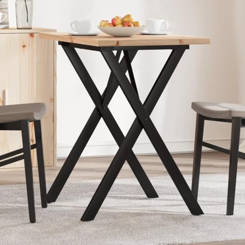 Basinlix Esstisch X-Gestell aus massivem Kiefernholz und pulverbeschichtetem Stahl 80x50x75,5 cm Stabiler, langlebiger Kleiner Esstisch für Esszimmer, platzsparend, modern und einfach zu reinigen