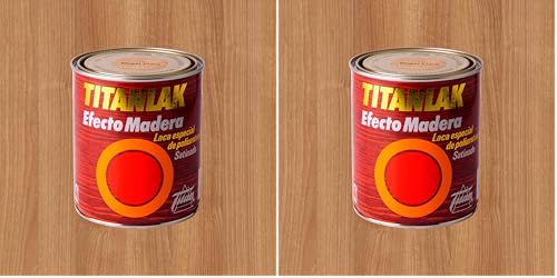 Titanlak Esmalte Efecto Madera Satinado Nogal Claro 750 ml (Paquete de 2)
