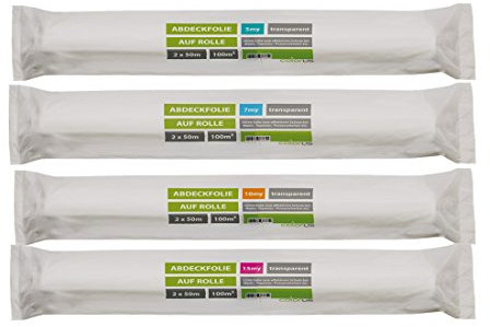 Colorus Abdeckfolie auf Rolle HDPE transparent 2 x 50m 5my
